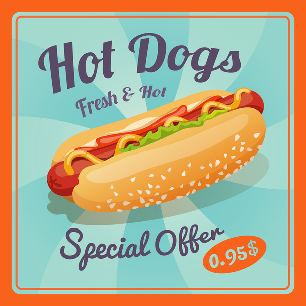 Hot Dog Poster - Vector, Image