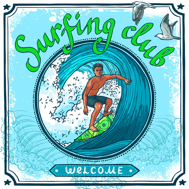 Surfing poster - Vector, Image