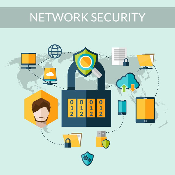 Network Security Concept - Vector, Image