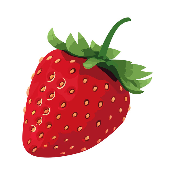 Juicy ripe strawberry sweet and refreshment isolated - Vector, Image