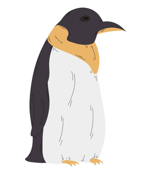 Cheerful baby penguin standing over white - Vetor, Imagem