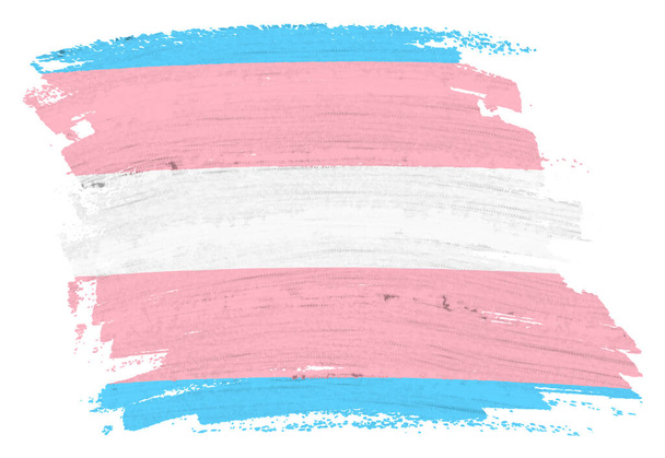 Transsukupuolinen ylpeys lippu tausta maali roiske siveltimen 3d kuva leikkausreitillä - Valokuva, kuva