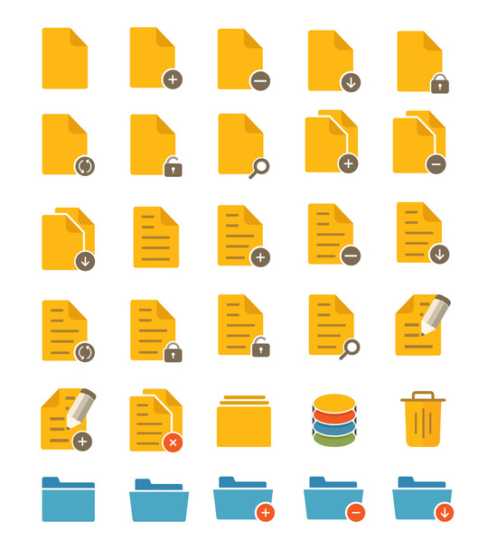 File and Folder Icons - Vetor, Imagem
