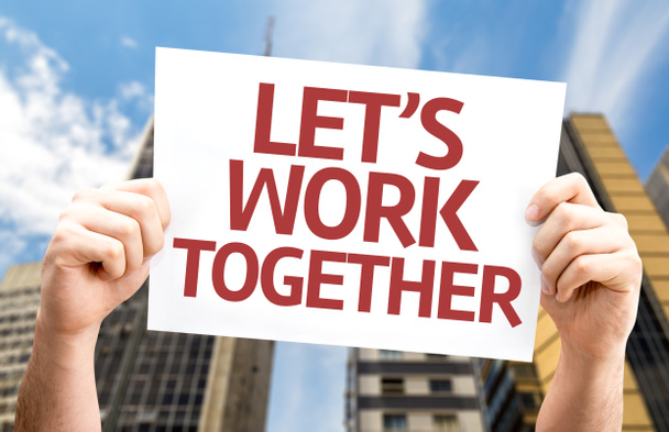 Let's Work Together card - Photo, Image