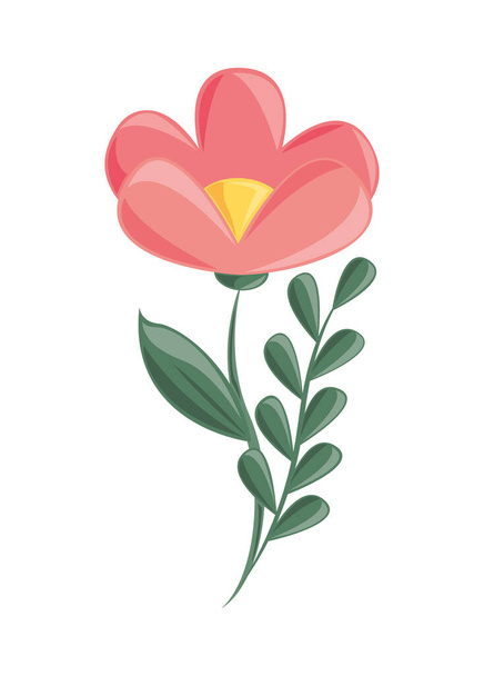 fleur et feuillage printemps icône isolé - Vecteur, image