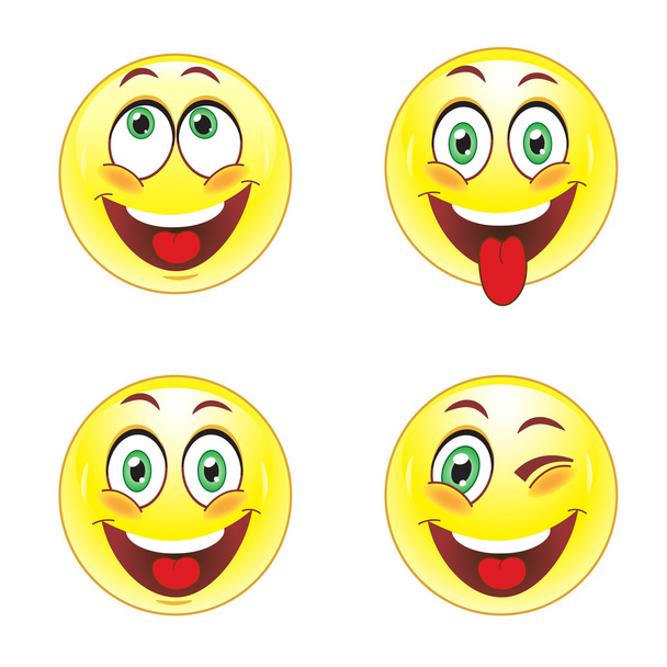 Set smiley faces - Vector, afbeelding