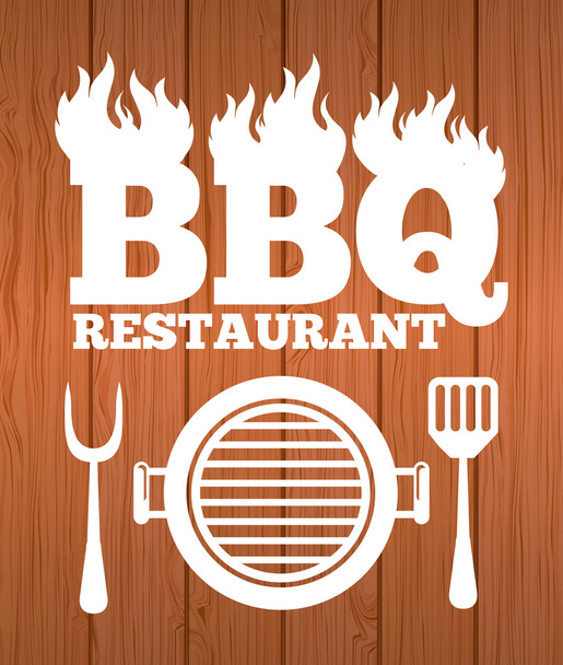 Barbecue restaurant design - Vector, Image