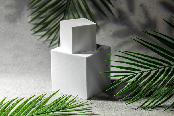 Podium, stage pedestal or platform. Abstract minimalistic scene with geometric forms. - Fotoğraf, Görsel