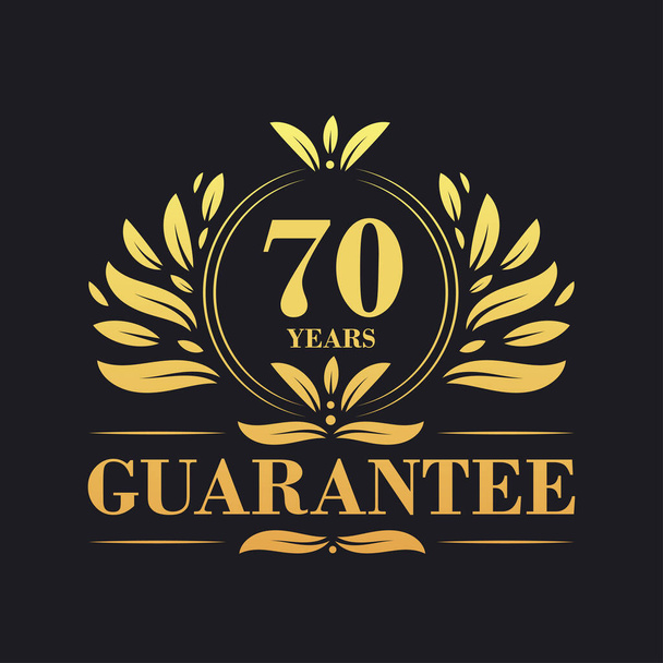 70 anos de garantia logotipo vetor, 70 anos símbolo sinal de garantia - Vetor, Imagem