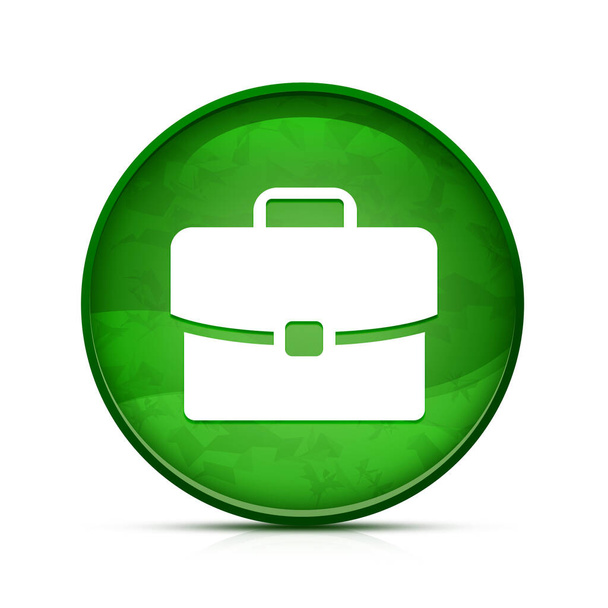 Icono de experiencia de trabajo en el elegante botón redondo verde chapoteo - Foto, Imagen