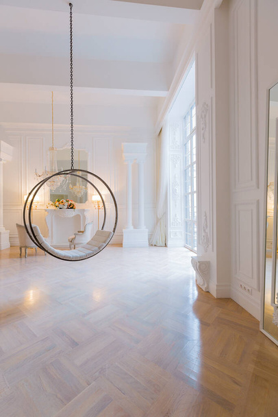 modern light clean rich baroque style interior with swing - Photo, image