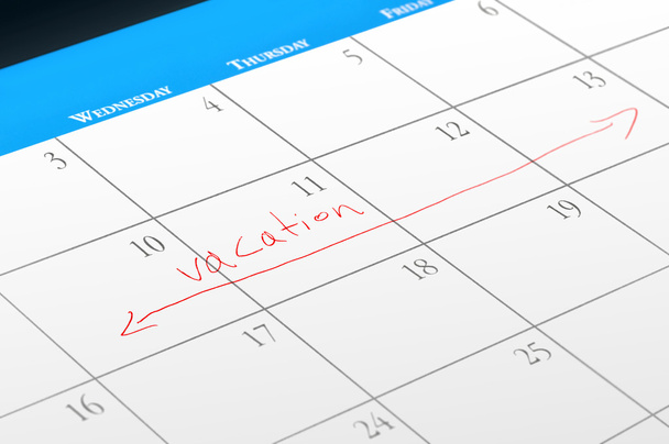 Vacation dates reserved on a calendar - Photo, Image
