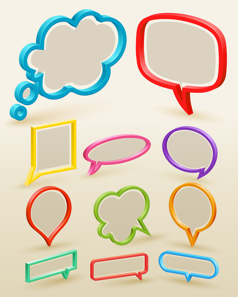 Set of colorful bubbles for speech - Vektor, obrázek
