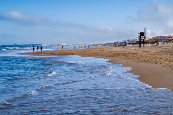 La Barrosa beach, za odlivu, v Sancti Petri, Chiclana de la Frontera, Cádiz, Španělsko - Fotografie, Obrázek