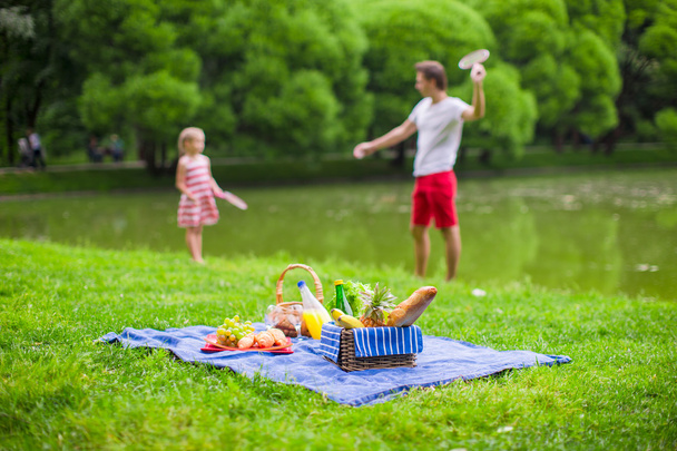 Щасливий сімейний пікнік у парку
 - Фото, зображення