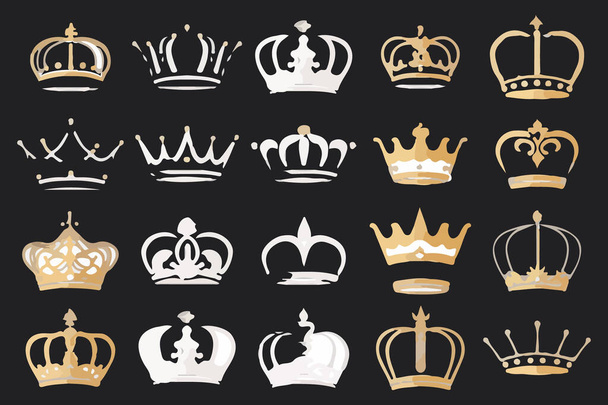 Silhouettes crowns set Illustration vector design collection - Wektor, obraz