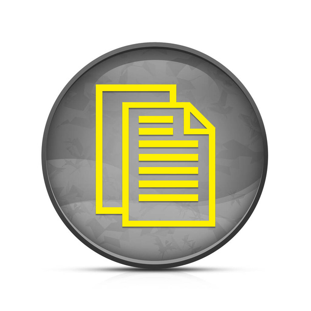 Иконка страницы документа на стильной кнопке затемнения черный круглый - Фото, изображение