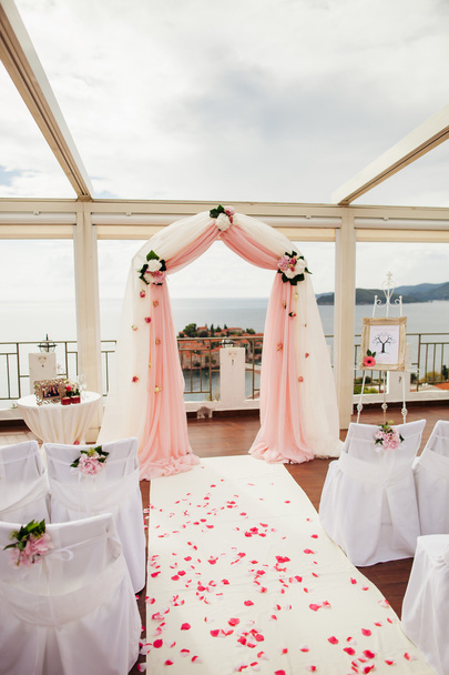 Wedding isle and arch with sea view - Photo, Image