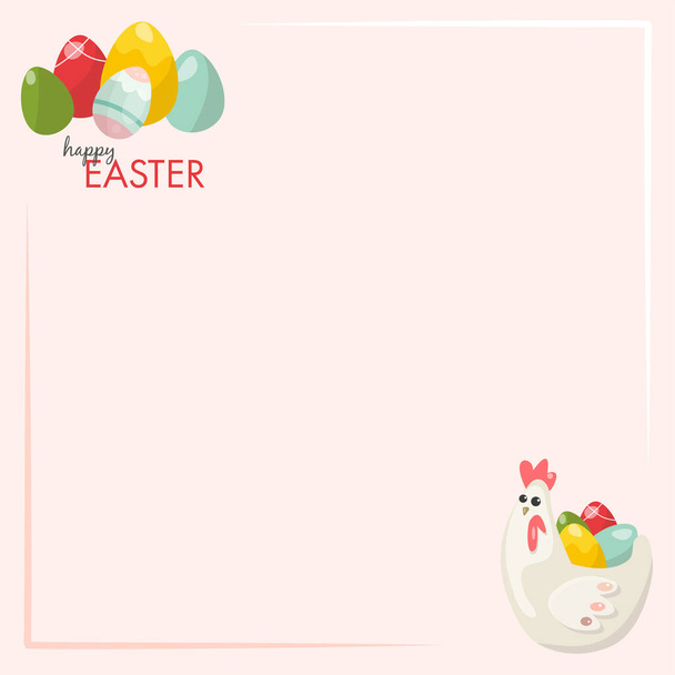 Easter Eggs. Set of vector illustrations in watercolor style. Colored Easter eggs. - Vector, Image