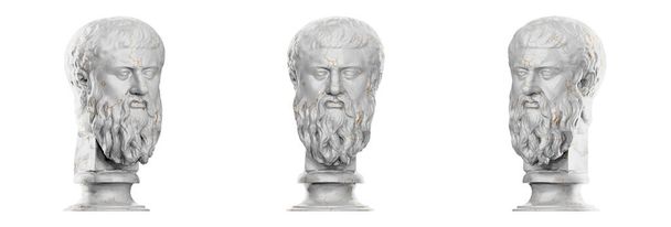 Zanurz się w ponadczasowym pięknie posągu Platona w oszałamiającym 3D rende - Zdjęcie, obraz