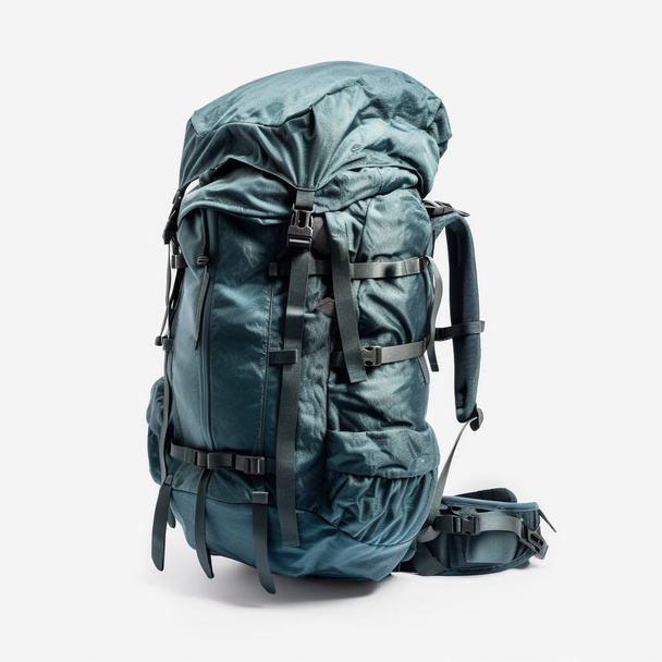 3D illustration of a medium size hiking bag isolated on a white background. This type of bag is usually used by hikers and mountain climbers. Using materials that are durable and some are waterproof. - Valokuva, kuva