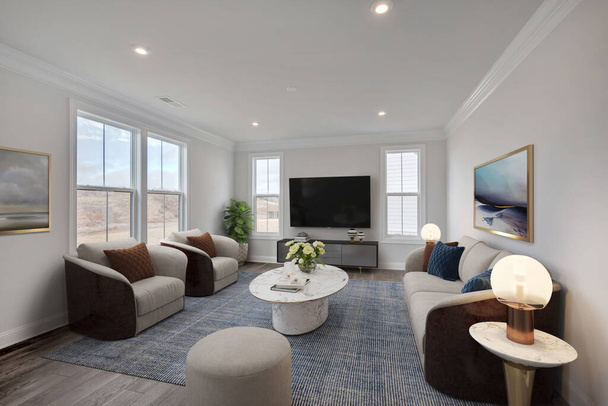 modern living room interior. 3d rendering - Фото, зображення