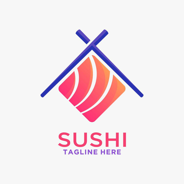 Design de logotipo de sushi criativo - Vetor, Imagem