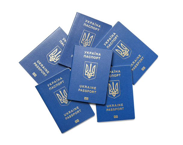 Ukrainian passports on white background - Photo, Image