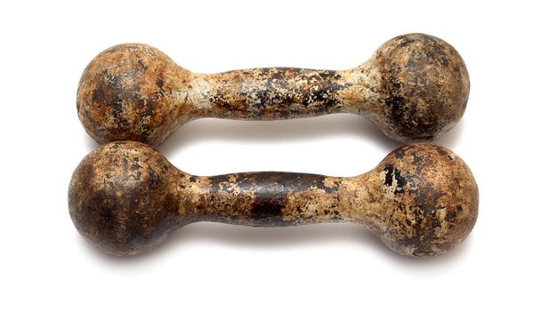 Gymnastic heavy dumbbell rusted - Photo, Image
