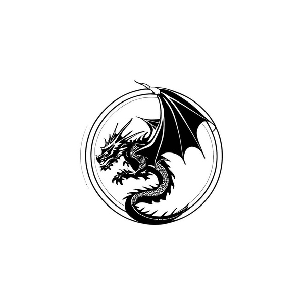 dragon logo design vector - Vettoriali, immagini
