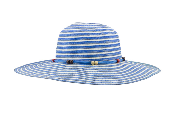 Kék floppy kalap elszigetelt fehér background - Fotó, kép