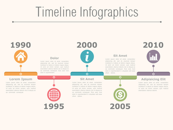 infografías de línea de tiempo - Vector, Imagen