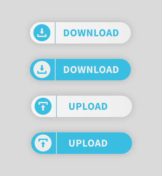 Set of download and upload buttons - Вектор,изображение