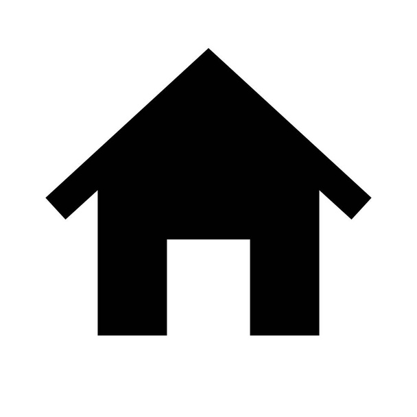 Black house silhouette icon. Editable vector. - Vector, imagen