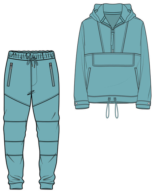 TRACKSUIT SWEAT TOP AND BOTTOM SET FOR UNISEX WEAR VECTOR - ベクター画像