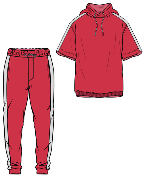 TRACKSUIT SWEAT TOP AND BOTTOM SET FOR UNISEX WEAR VECTOR - Vettoriali, immagini