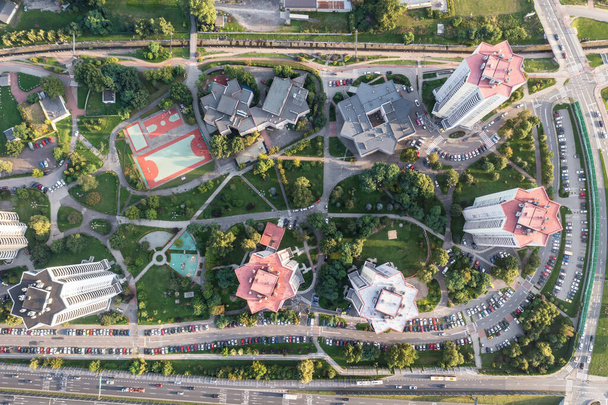 Katowice, Poland - August 25, 2022: Drone photo of so called The Stars residential blocks in Katowice city - Φωτογραφία, εικόνα