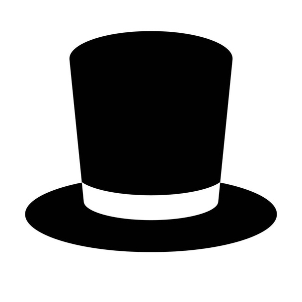 Silk Hat Icon. Gentleman's hat. Editable vector. - Vector, Imagen