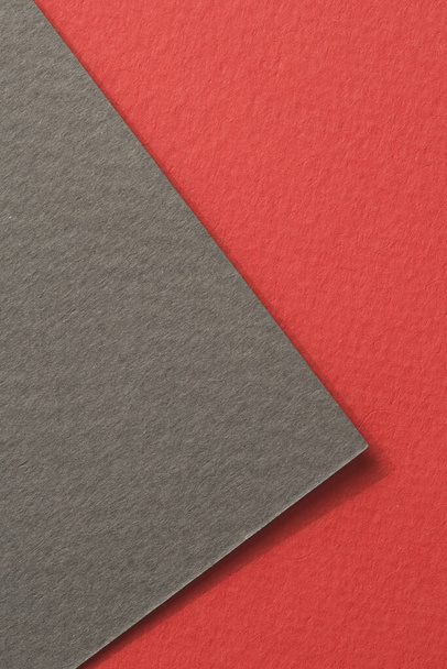 Rough kraft paper background, paper texture black red colors. Mockup with copy space for text - Photo, Image