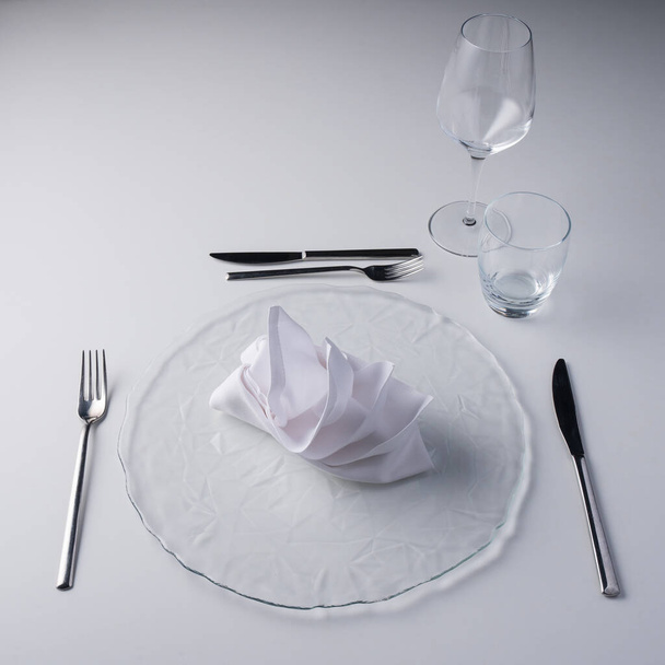 set table place on white background - Photo, Image
