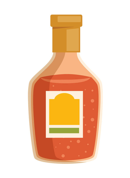 bouteille de sauce icône de nourriture isolé - Vecteur, image