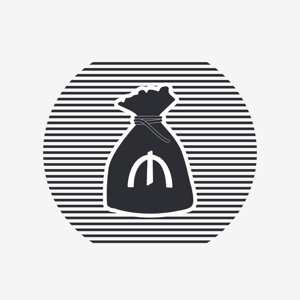 Азербайджанський манат Символ грошової одиниці. Значок мішок грошей. Плоский дизайн стиль.  - Вектор, зображення