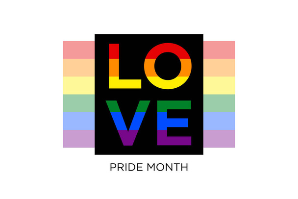 Love pride month. Colorful rainbow lgbtqia flag for gay pride concept background, flyer, poster or banner - Photo, Image