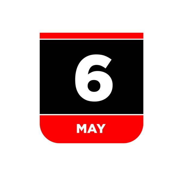 6th May calendar Vector page. 6 May day icon. - Vector, Image