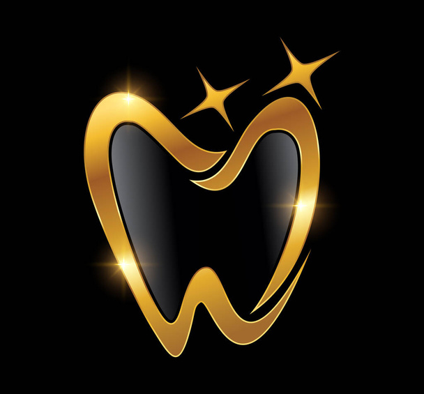 Золотий вектор зубного логотипу - Вектор, зображення