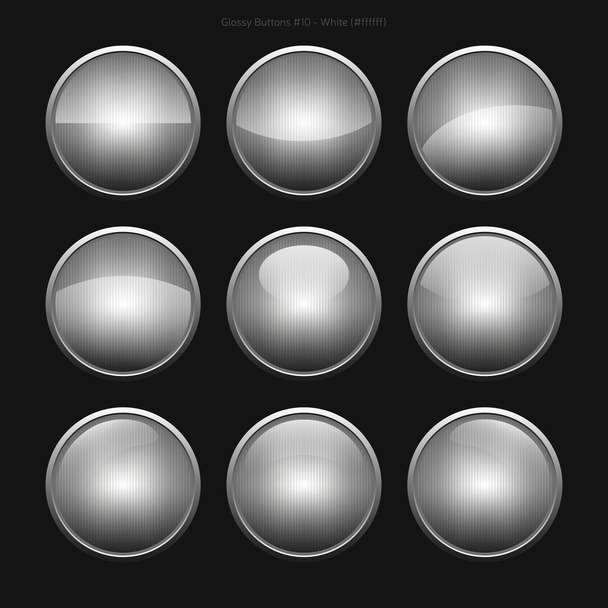Glosy Buttons (White) - Vector, Image