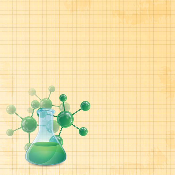 Test tubes and molecule - Vector, Image