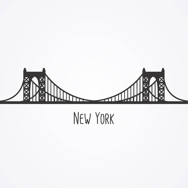Illustration vectorielle de silhouette moderne New York Skyline - Vecteur, image
