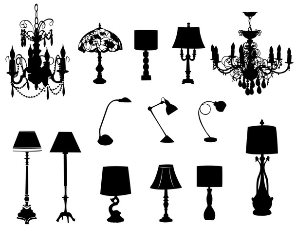 Lamps and chandeliers - Vector, Image
