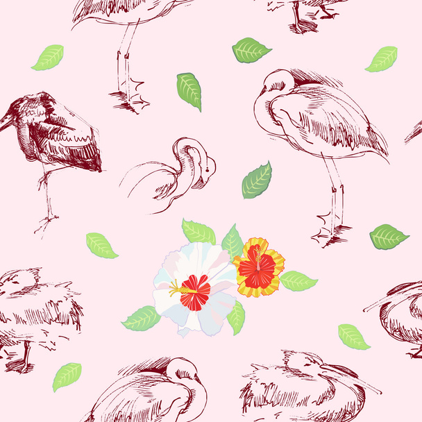 Seamless background with birds - Vector, afbeelding